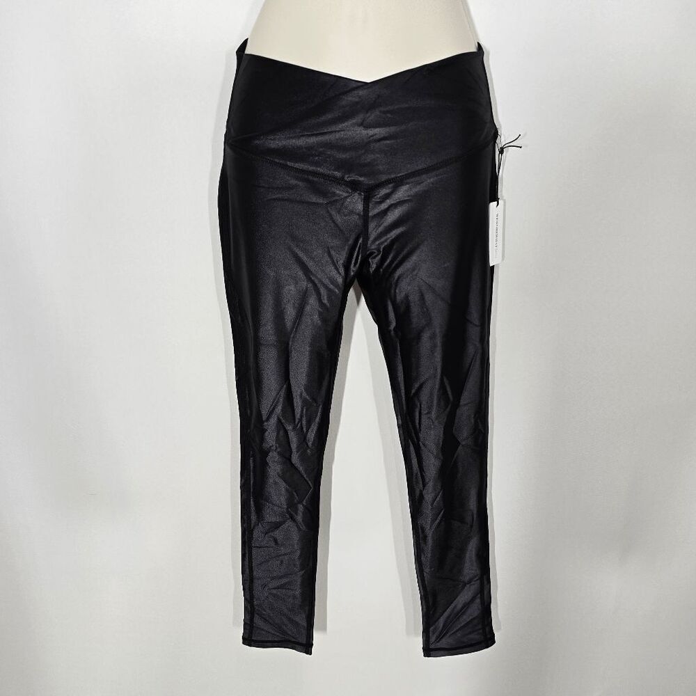 WeWoreWhat Cire Black Splice Legging Small
